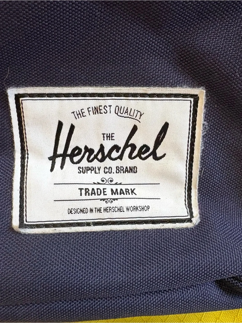 Herschel Blue & Yellow Backpack Zip Closure Adjustable Straps Pockets Top Handle